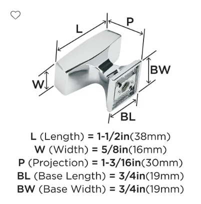 Amerock Mulholland 1-1/2" Rectangular Cabinet Knob BP535342