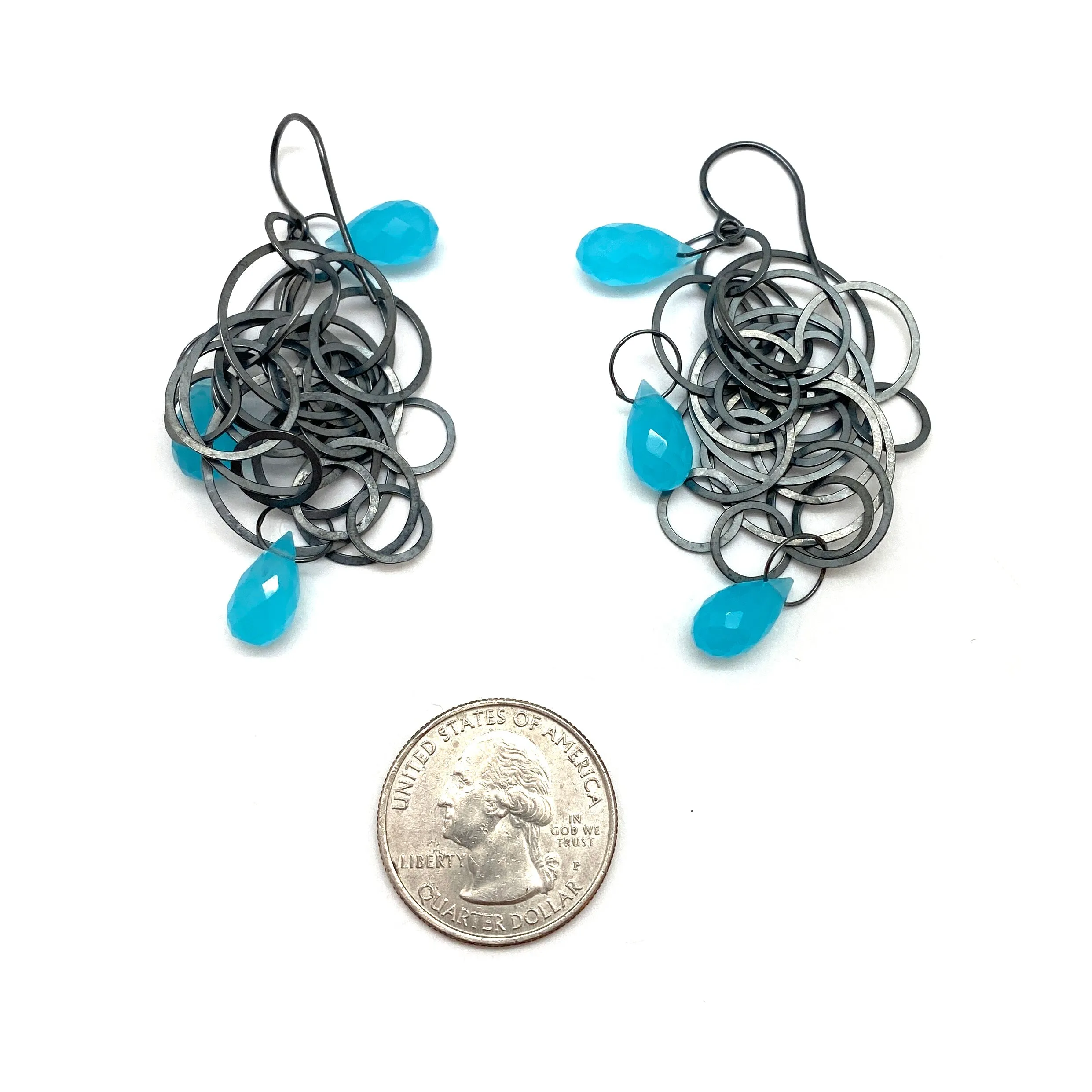 Blue Chalcedony Tangle Earrings