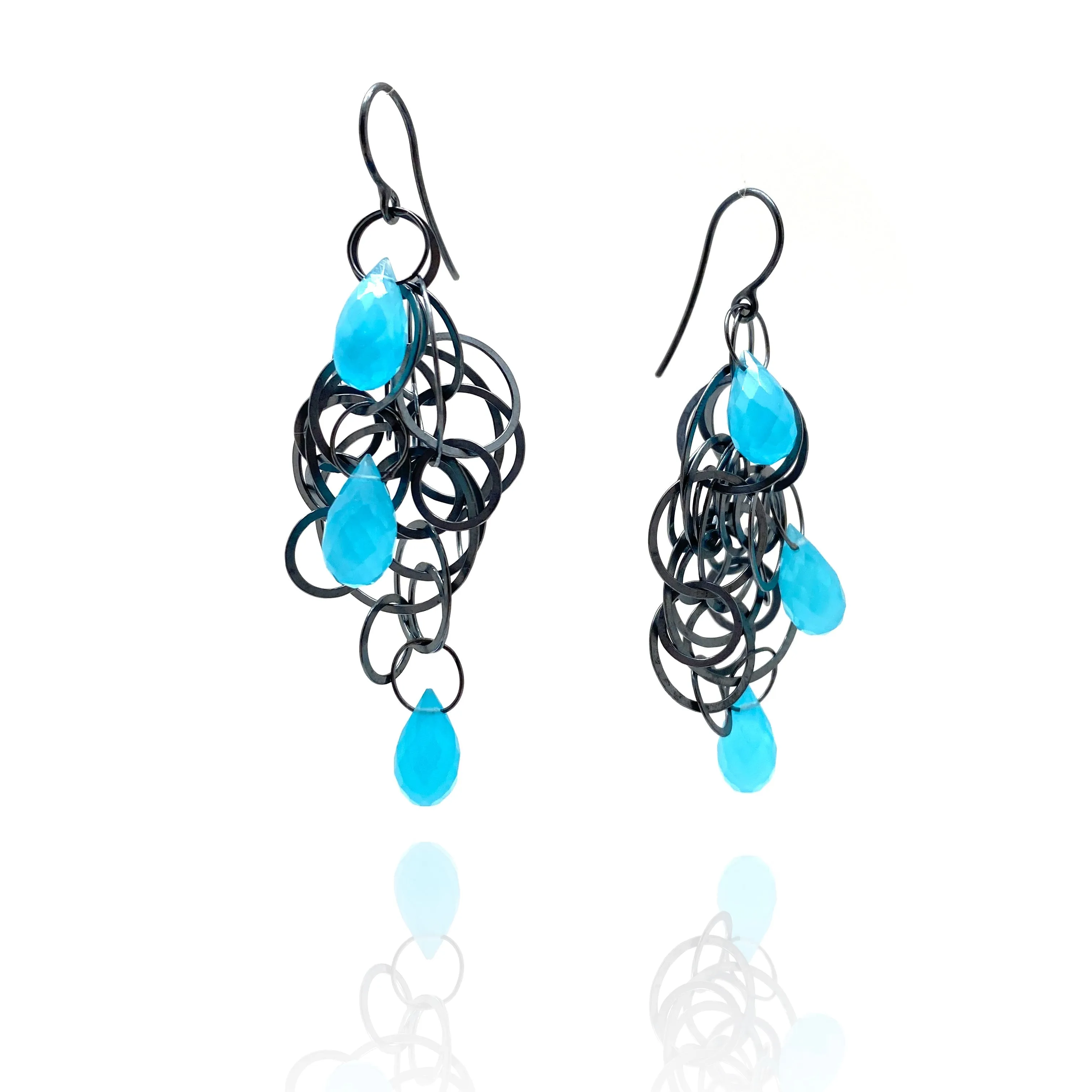 Blue Chalcedony Tangle Earrings