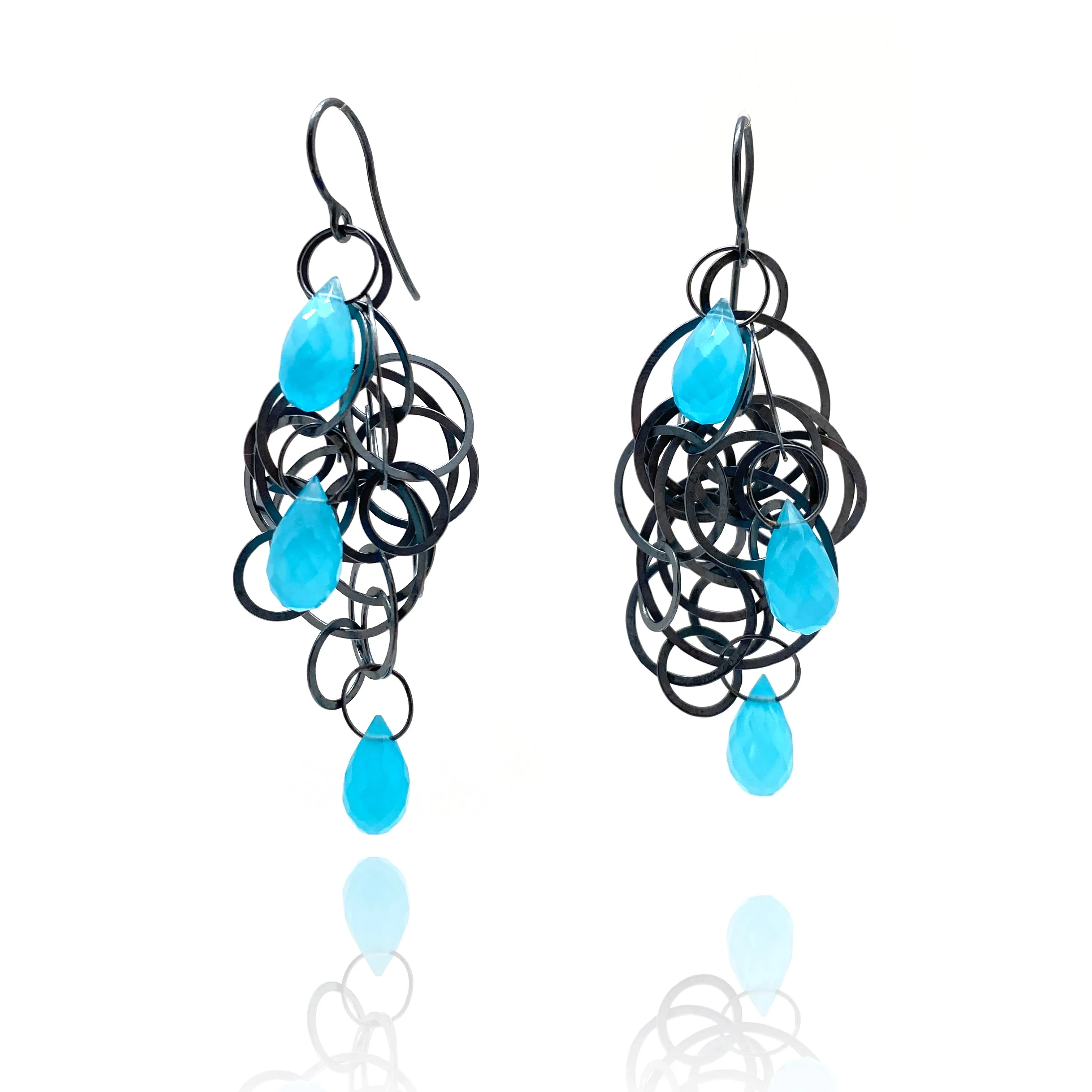 Blue Chalcedony Tangle Earrings