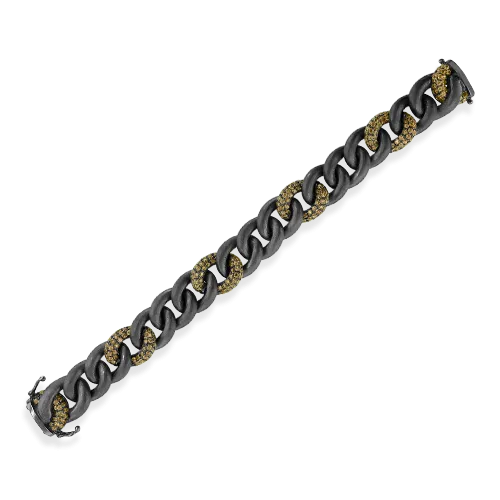 Brown Zircon Intermittent Curb Link Bracelet