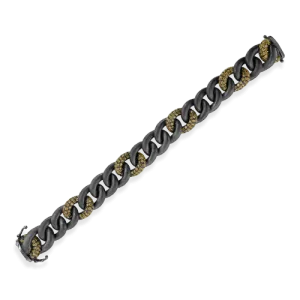 Brown Zircon Intermittent Curb Link Bracelet