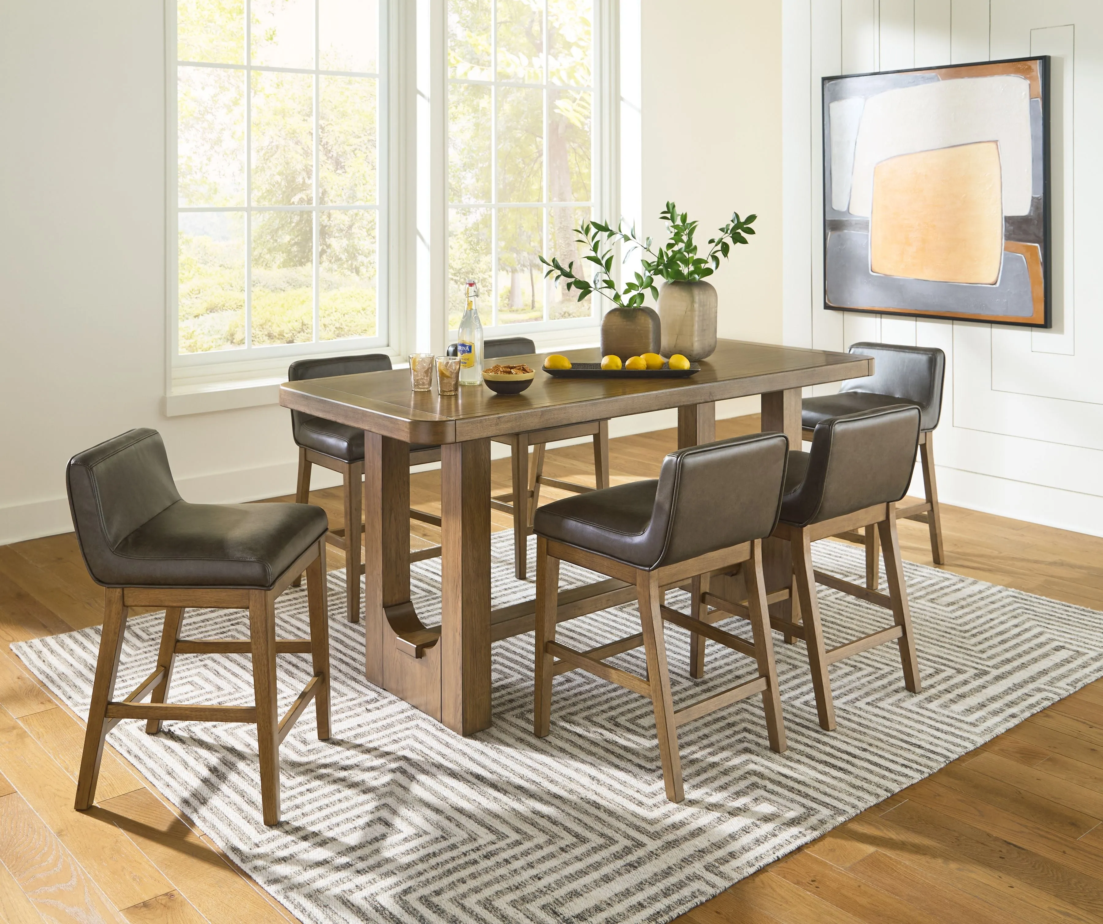 Cabalynn -  Rectangular Dining Room Counter Table Set