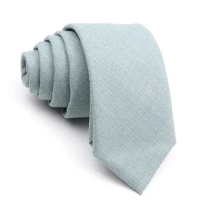 Classy Men Solid Sage Green Skinny Tie