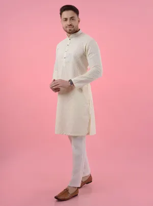 Cream Kurta Pajama | JadeBlue