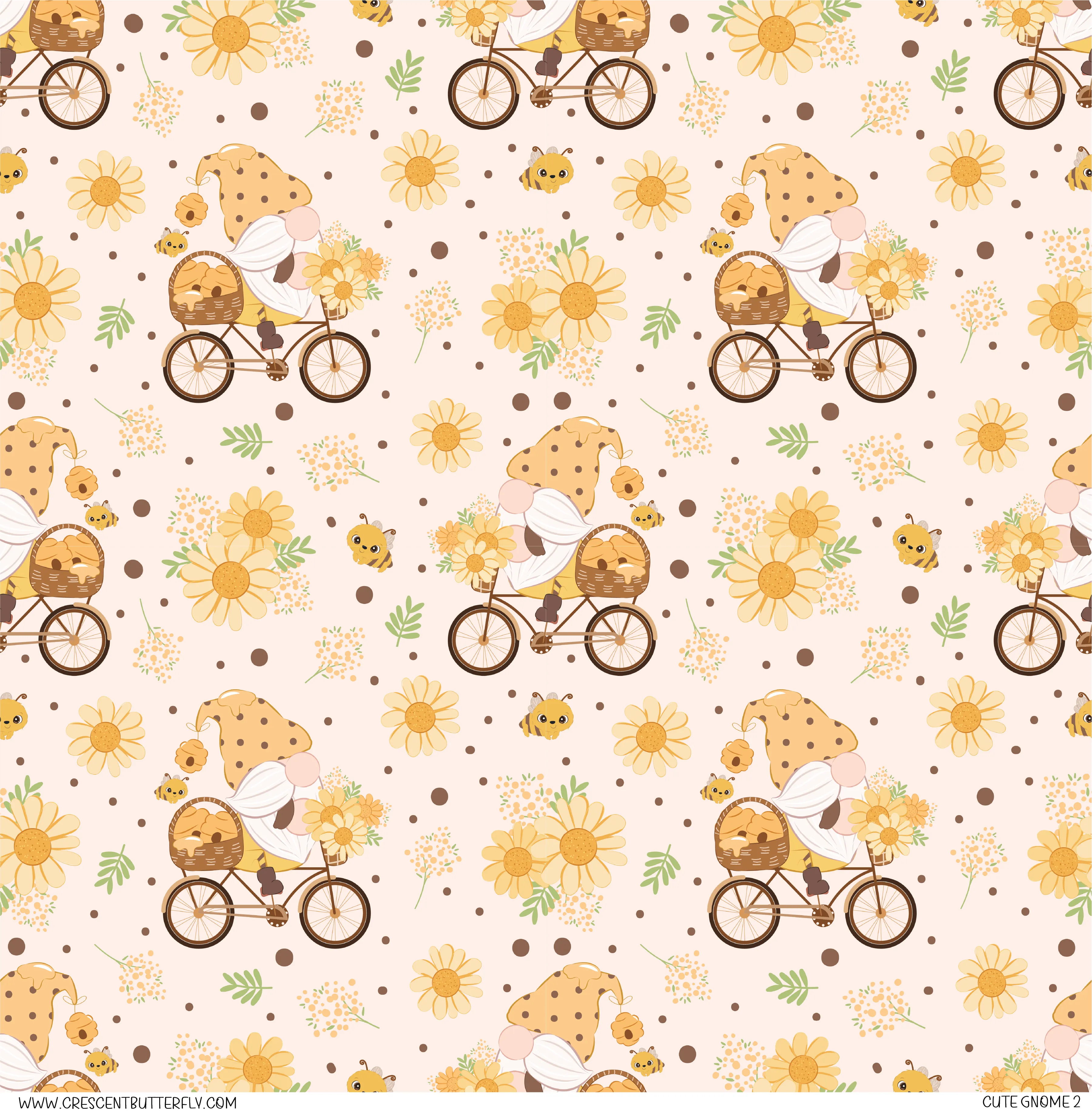 Cute Gnome 2 Pattern Vinyl Sheet/Wrap