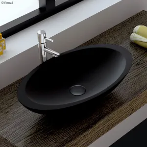 Fienza Bahama Matte Black Solid Surface Basin