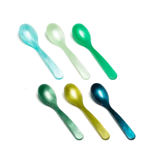 Green Acrylic Teaspoon Set