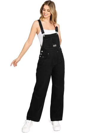 Lana Roux 90s Utility Twill Overalls Black