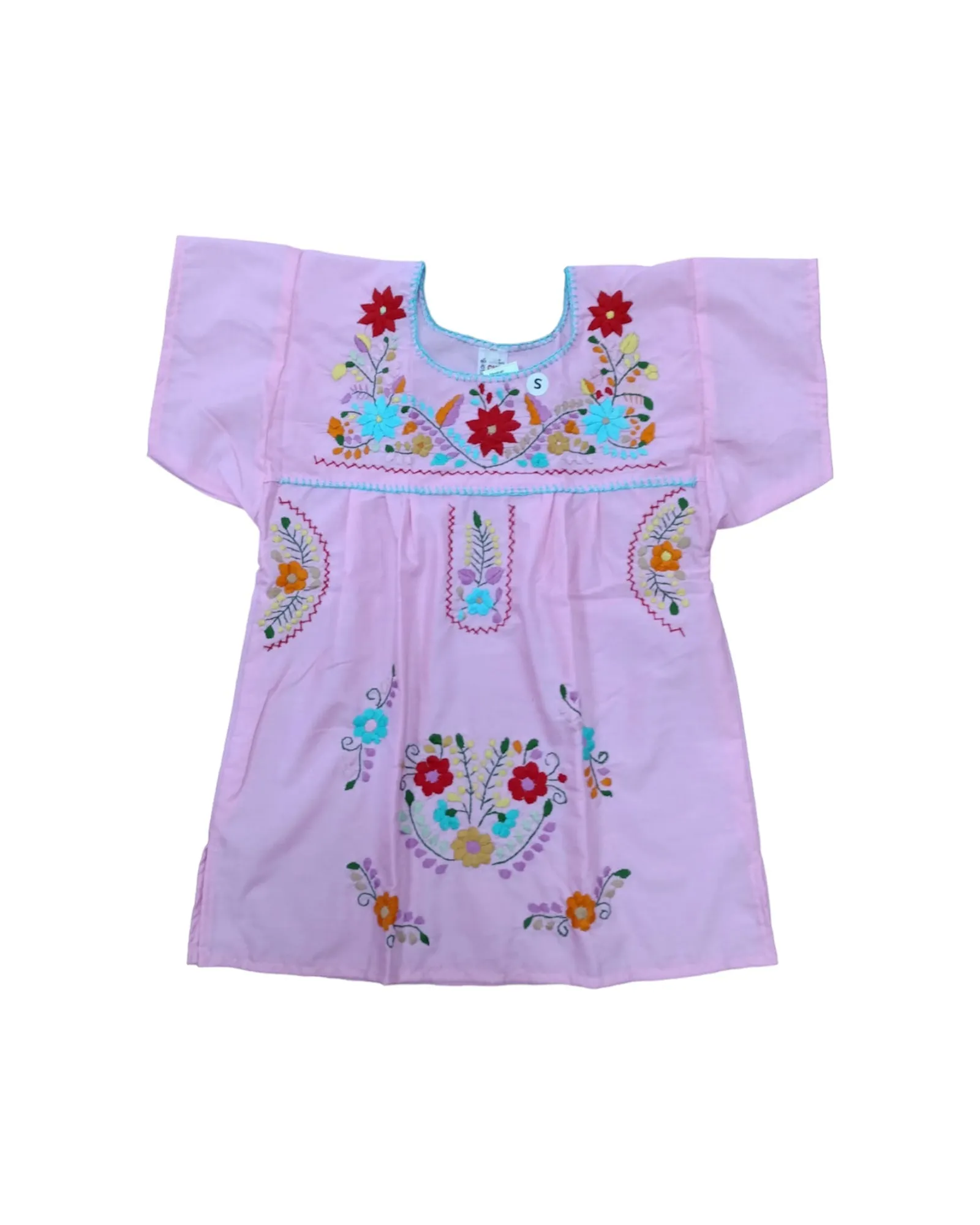 Mexican Tehuacan Full Embroidered Blouse Pastels