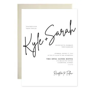 Modern Script Wedding Invitations