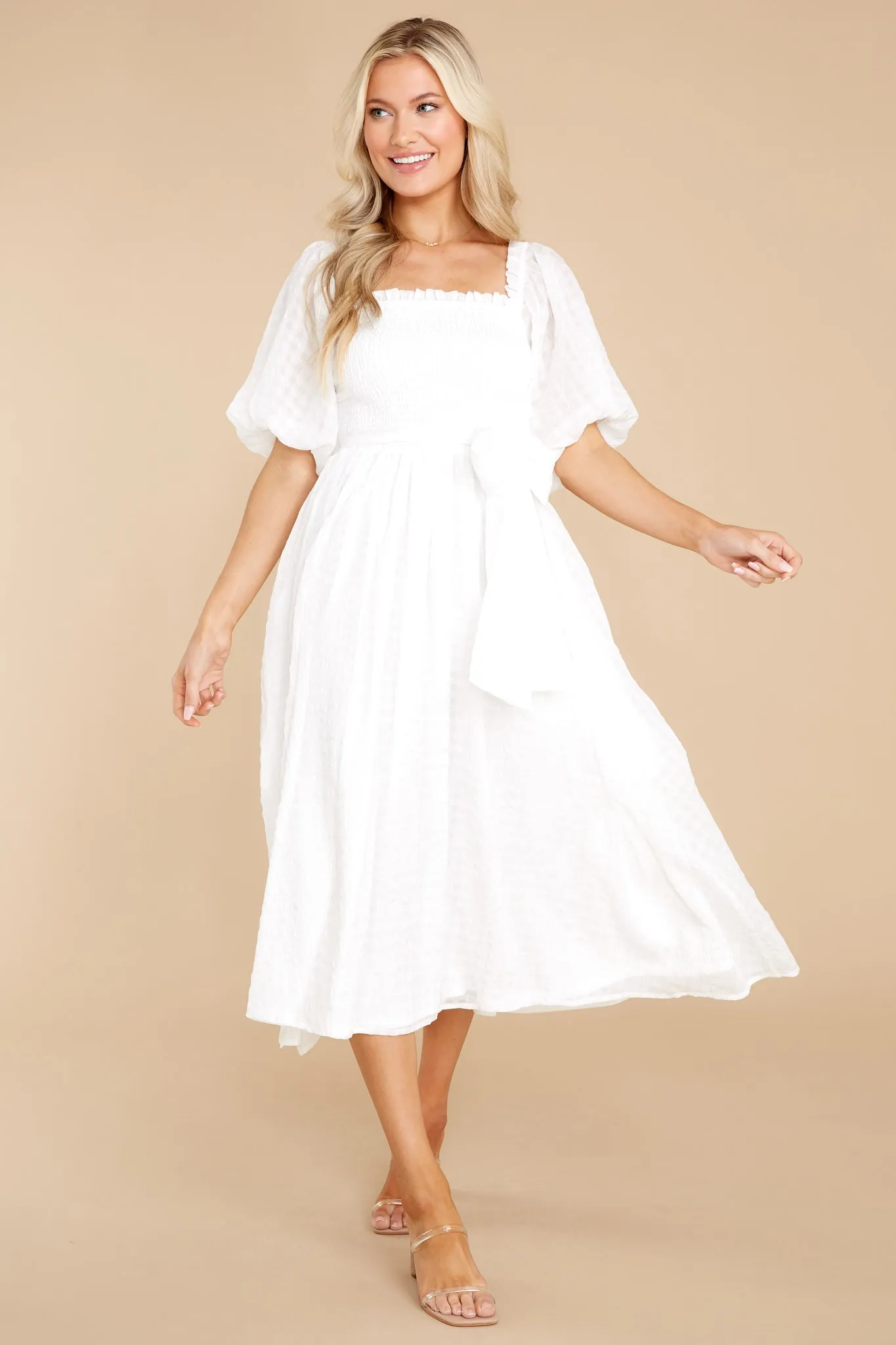 Never Ending Love Story White Midi Dress