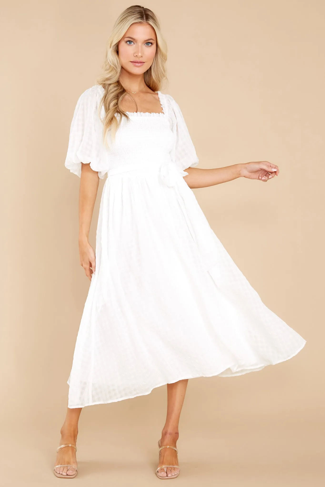 Never Ending Love Story White Midi Dress