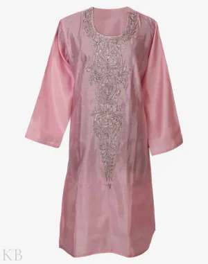 Pink Tilla Embroidered Silk Suit with Dupatta