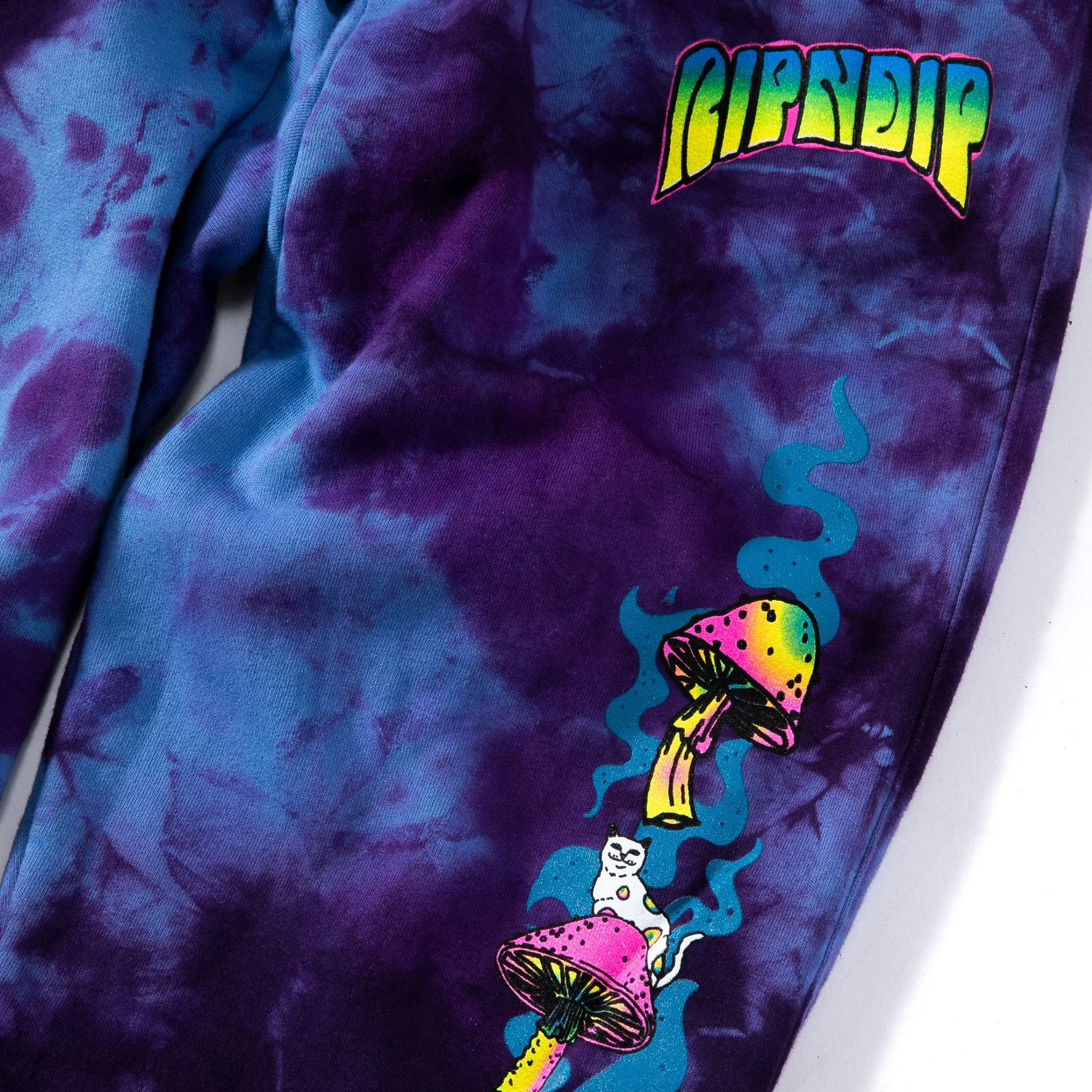 Psychedelic Sweat Pants (Purple Lightning Wash)