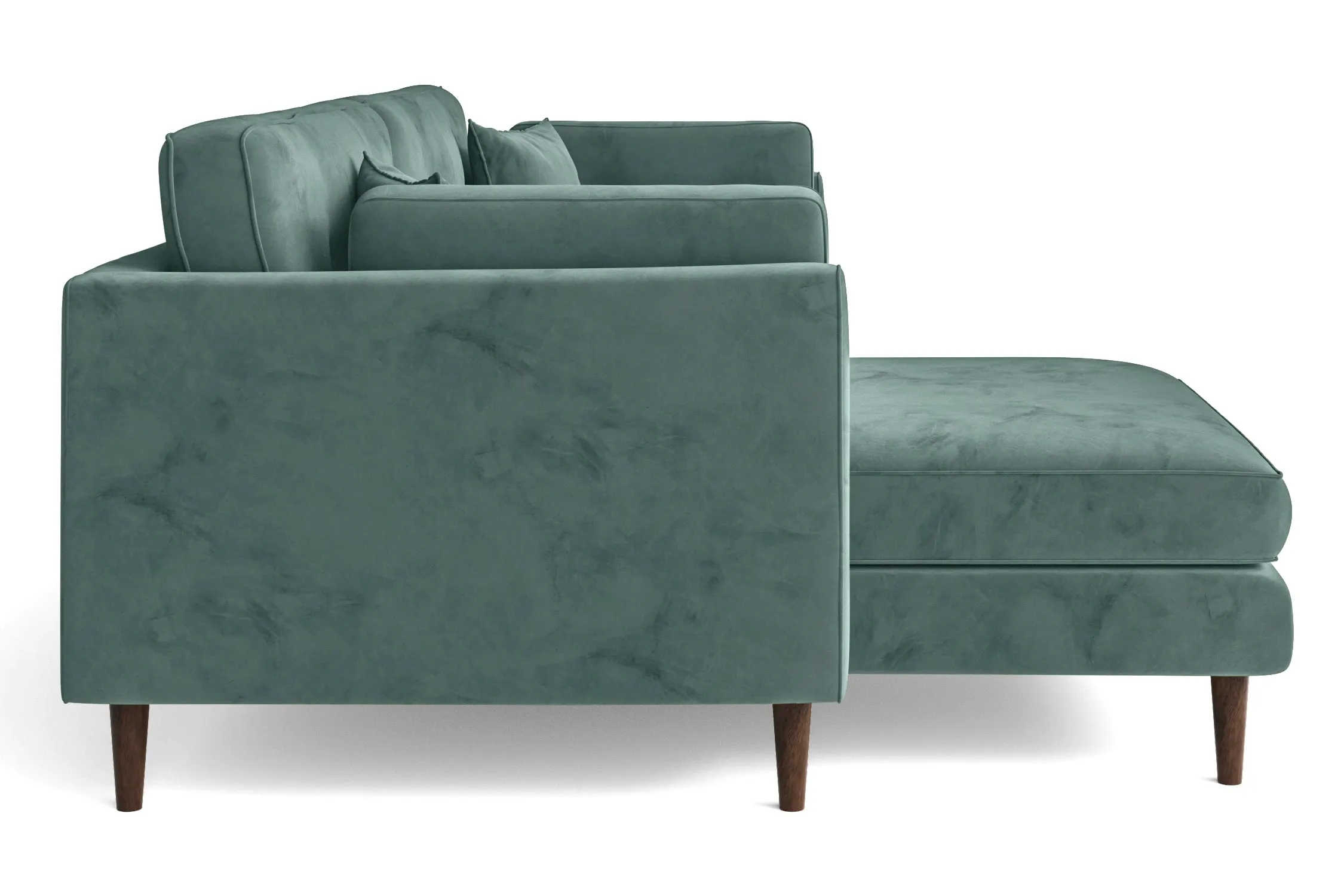 Ragusa 3 Seater Left Hand Facing Chaise Lounge Corner Sofa Teal Velvet