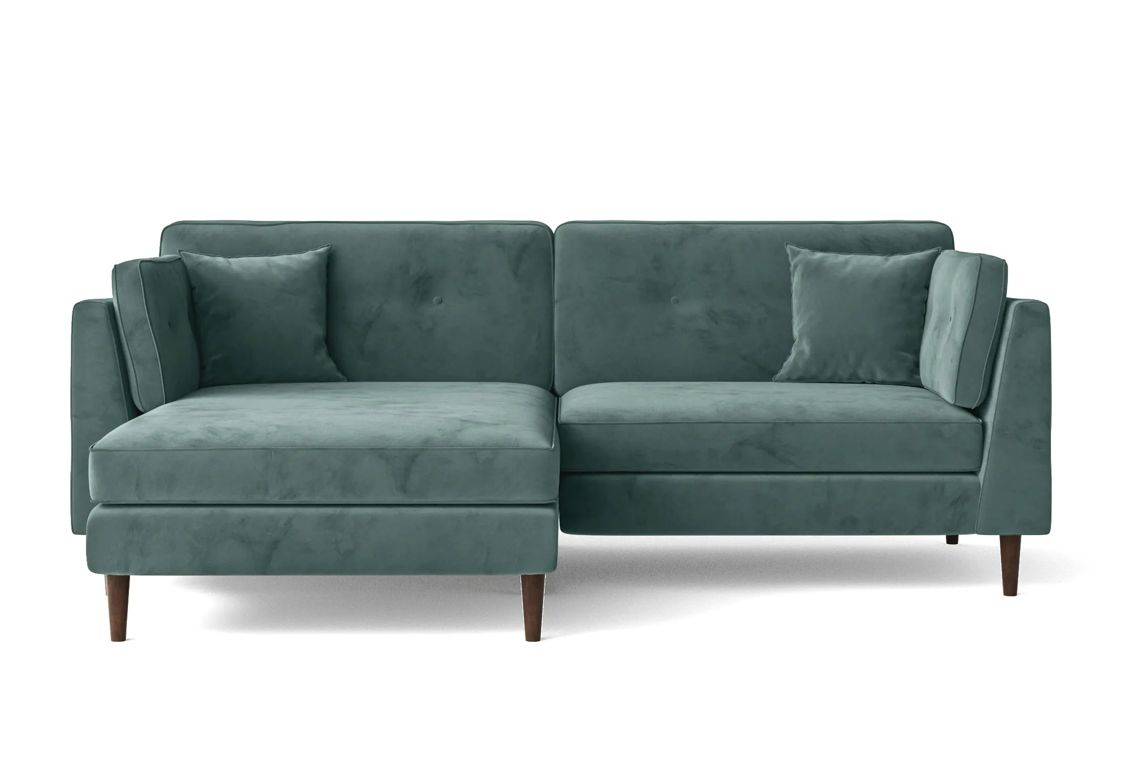 Ragusa 3 Seater Left Hand Facing Chaise Lounge Corner Sofa Teal Velvet