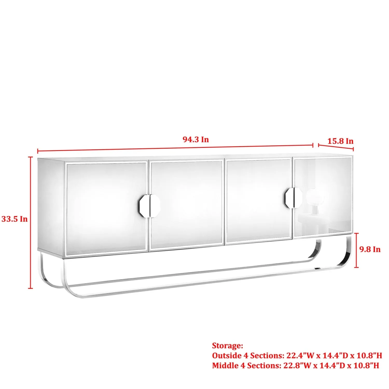 Reyansh Sideboard with 4 Doors