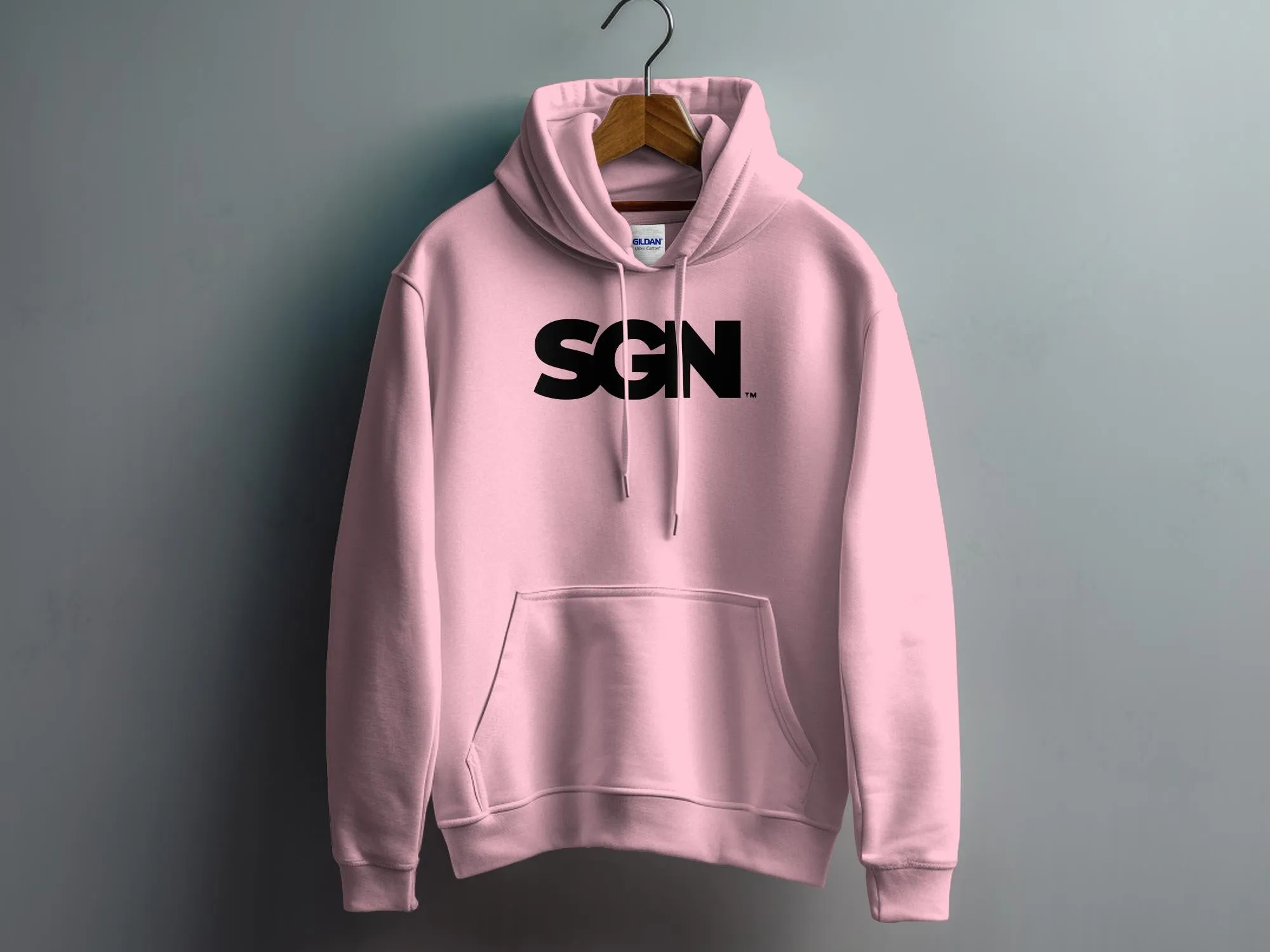 SGN Monochrome Text LOGO Hoodie, Seattle Gay News Hooded Sweatshirt