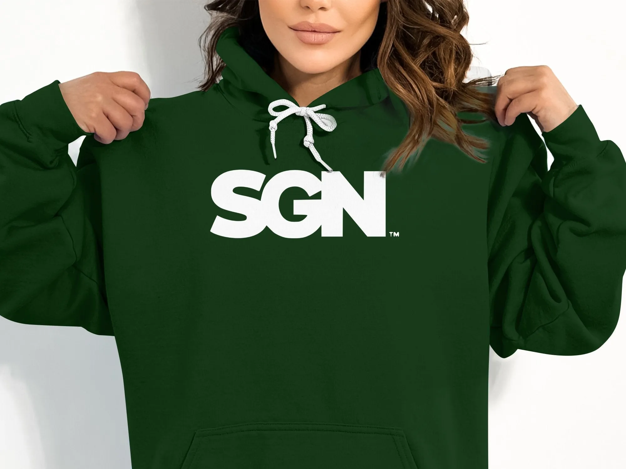 SGN Monochrome Text LOGO Hoodie, Seattle Gay News Hooded Sweatshirt