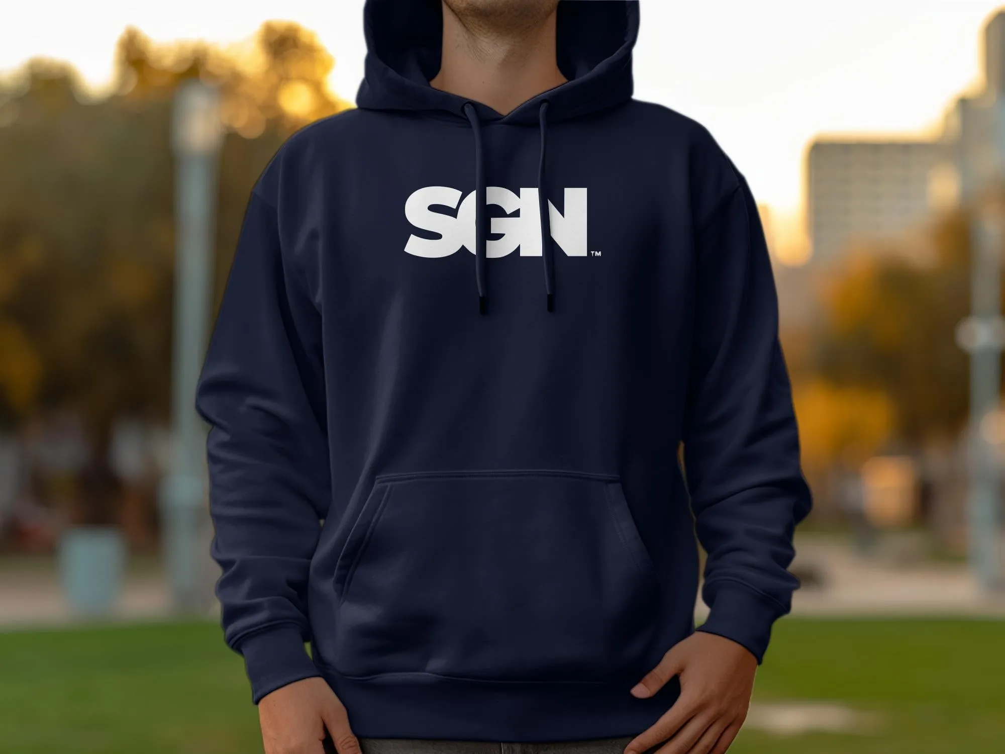 SGN Monochrome Text LOGO Hoodie, Seattle Gay News Hooded Sweatshirt