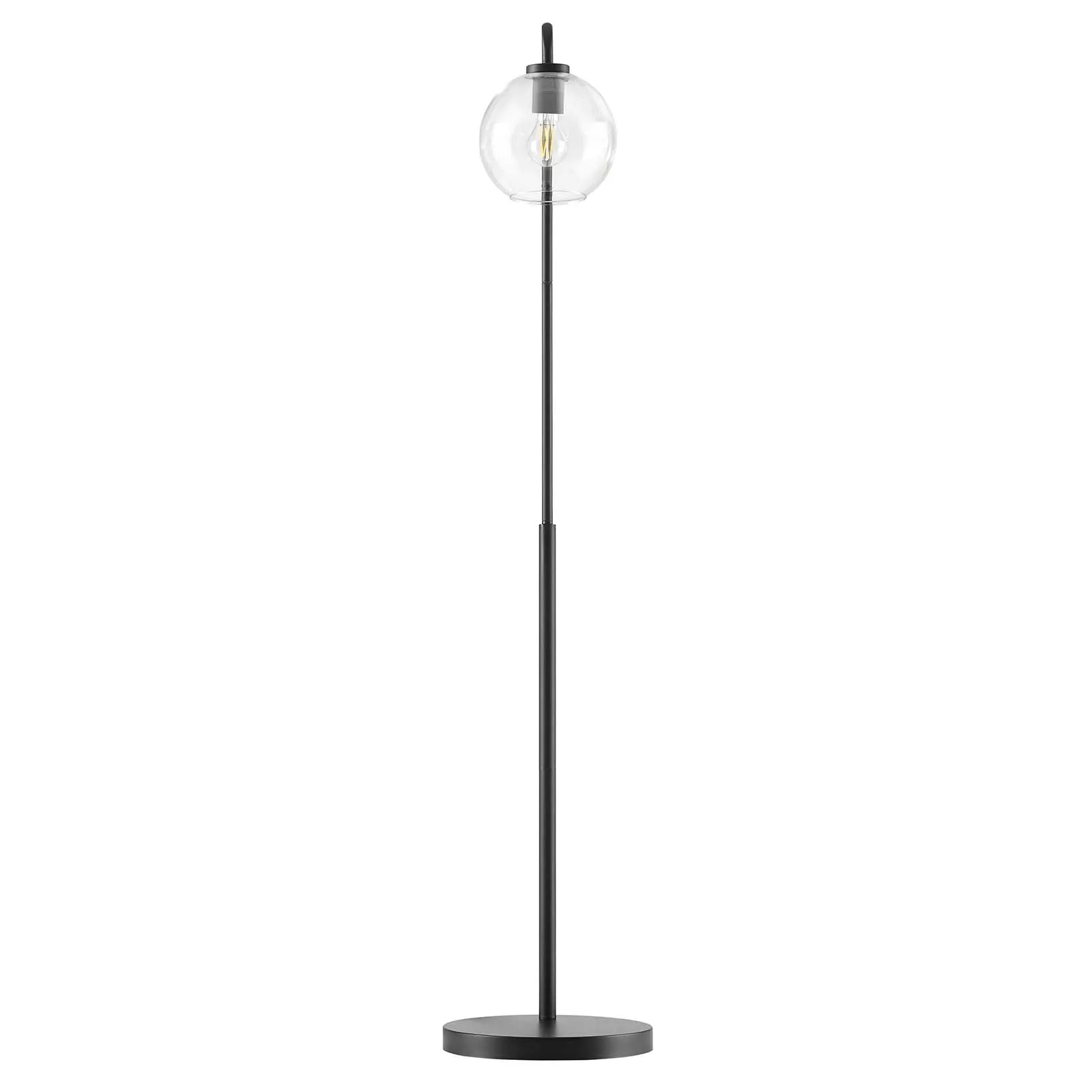 Silo Glass Globe Glass and Metal Floor Lamp Black EEI-5616-BLK