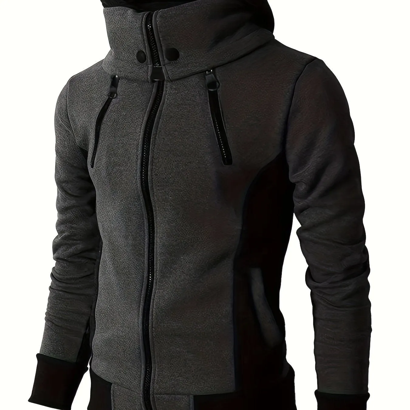 Stylish Color Block Mens Hooded Jacket Versatile Sporty Coat