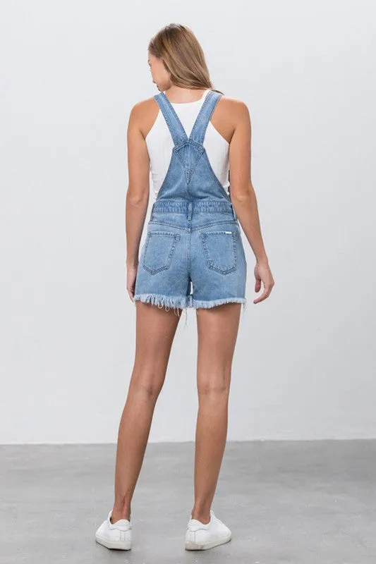 TEEK - LIGHT DENIM OVERALL SHORTS