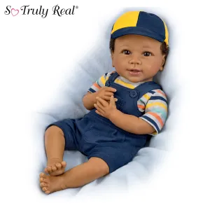 The Ashton - Drake Galleries Just Too Cute Jackson So Truly Real® Lifelike & Realistic Weighted African American Baby Boy Doll by Linda Murray 18-inches