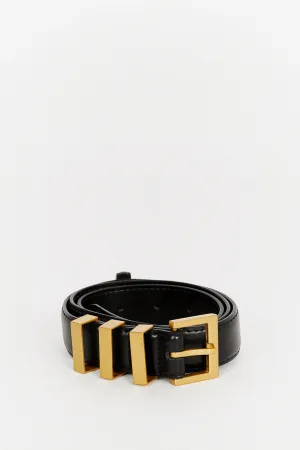 TOBIAS BLACK LEATHER BELT