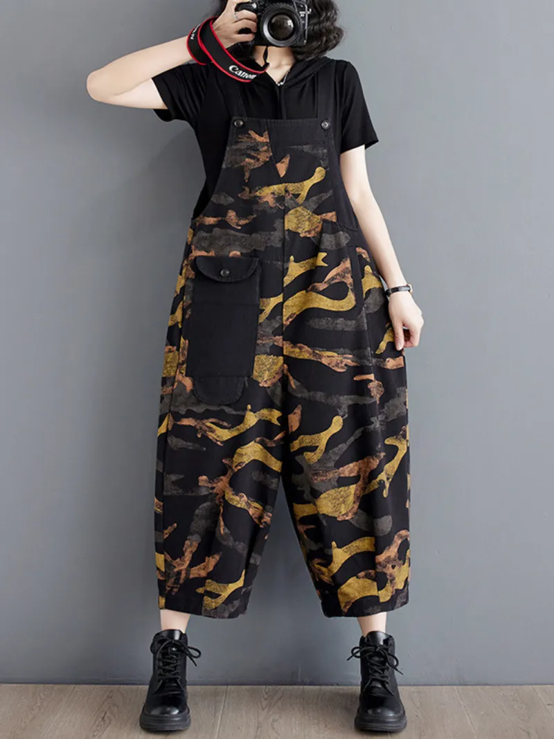 Women's Summer Comfy Cool Relaxed Fit Overalls Dungarees