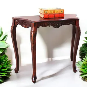 Wooden Twist Uzzy Hand Carved Teak Wood Console Table Royal Beautiful Design, Luxurious Home Decor for Living Room or Entryway